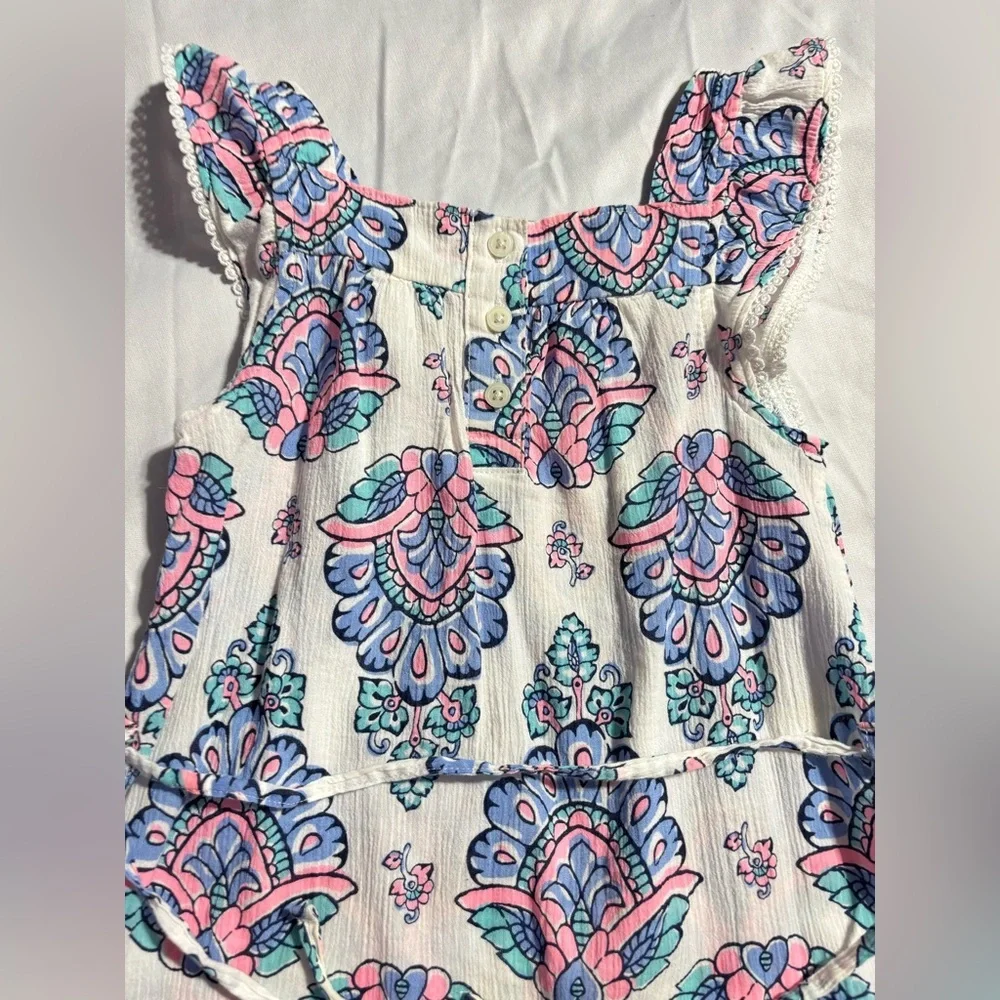 Carters Kids Girls Size 6 Paisley Tunic Tie Waist Tee Short Sleeve Shirt Top